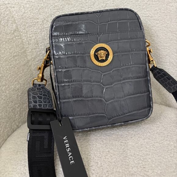 Versace Medusa Gray Crossbody messenger Bag - Picture 2 of 7